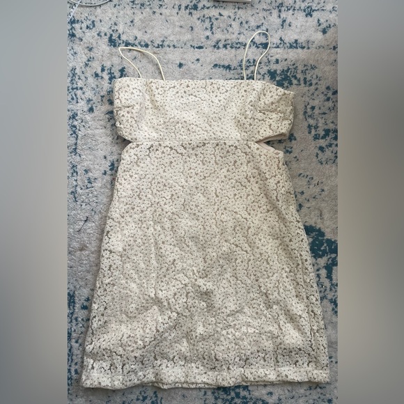 Sight to See Cream Floral Embroidered Cutout Mini Dress - Picture 7 of 9